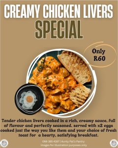 Chicken Liver Breakfast Special 2 chicken livers